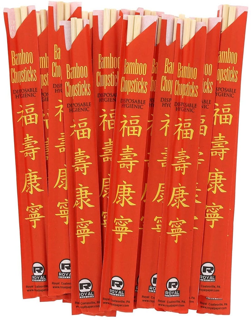 ROORUZ Premium Disposable Bamboo Chopsticks Sleeved and Separated (Bag of 200 Pair) - Image 2